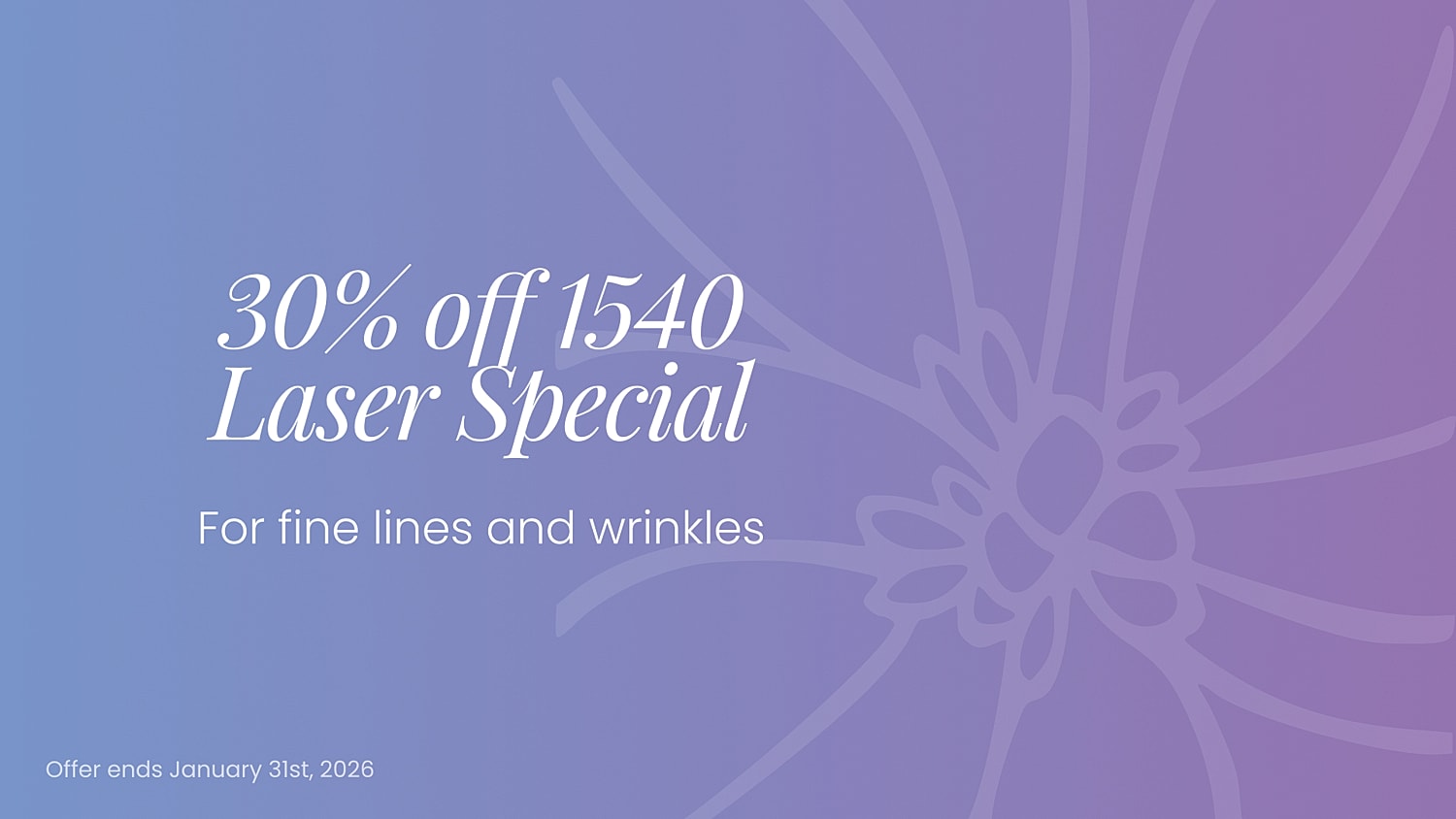 30% off laser treatment for fine lines, wrinkles