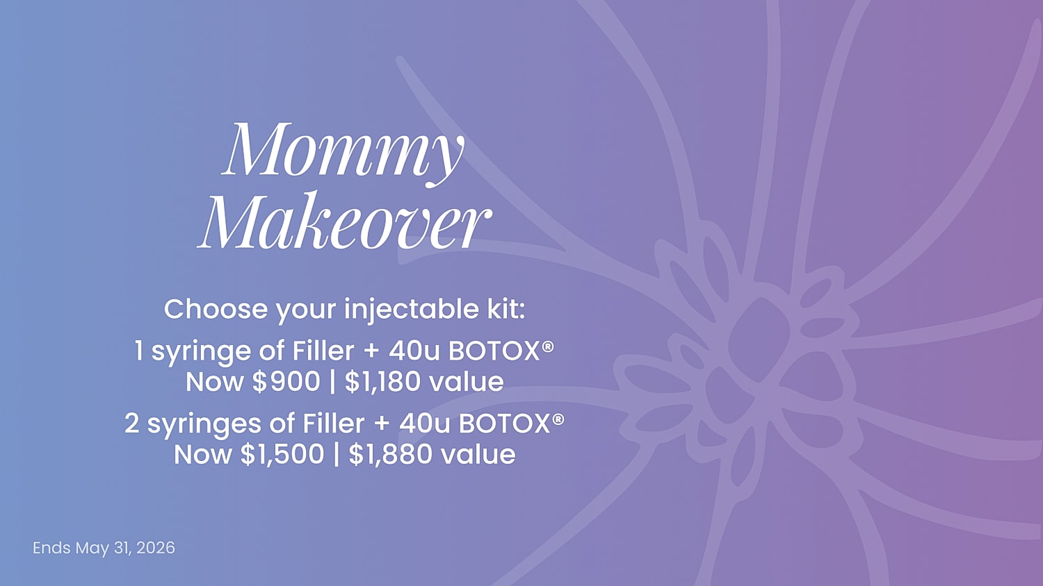 Body sculpting package promotional advertisement details.