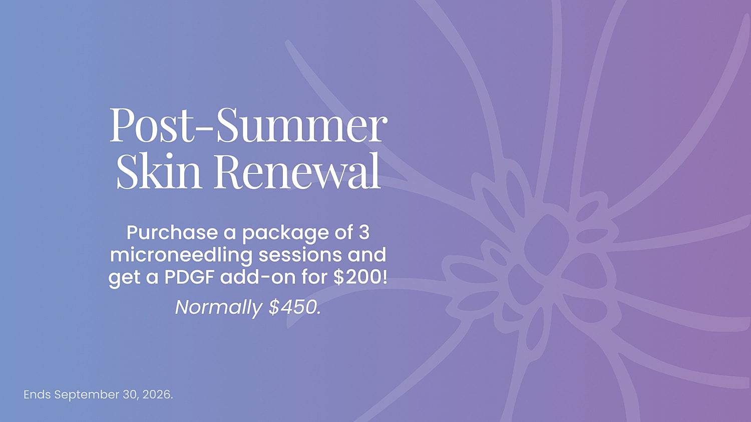 Post-summer skin renewal promotion for microneedling