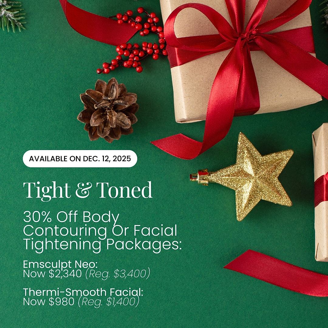 Holiday promotion for body and facial treatments.